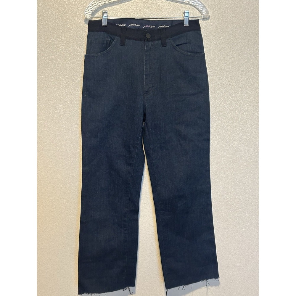 LANVIN X ACNE Studio Straight Leg Dark Wash Waist Band Contrast Jeans 30x26 READ